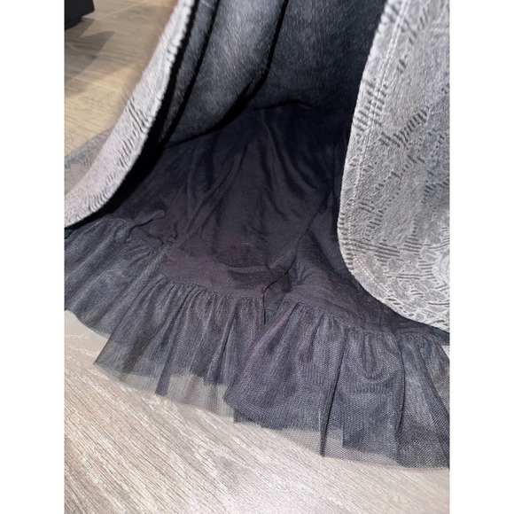 Free People Charcoal Floral Jacquard Beaded Tulle Hem Dress F575Z402 XS NEW - Picture 4 of 5